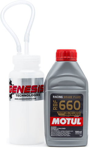 Genesis Technologies Brake Bleeding Kit with Magnet Mount Bleeder Bottle and Motul 847205 RBF 660