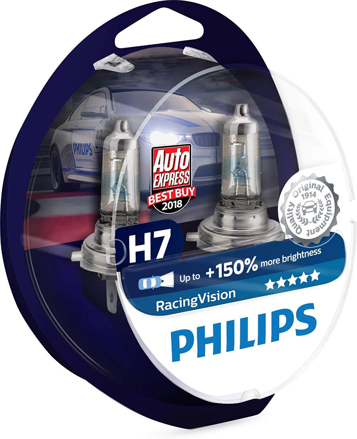 Philips RacingVision H7 Headlight Bulbs (Twin) 12972RVS2 Xtreme Vision Upgrade