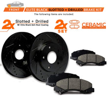 Max Brakes Front Elite Brake Kit [ E-Coated Slotted Drilled Rotors + Ceramic Pads ] KT004881 Fits: Honda 03-12 Accord Coupe & Accord Sedan LX 13-15 Civic EX 03-11 Element 02-04 CRV