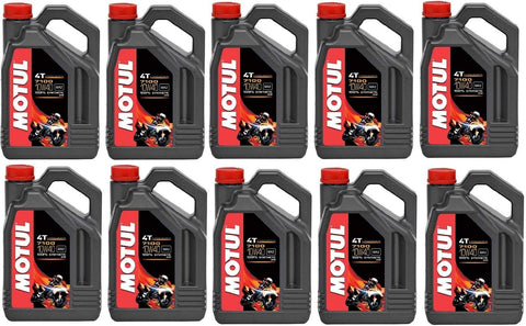 Motul 104092 Set of 10 7100 4T 10W-40 Motor Oil 1-Gallon Bottles