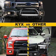 KYX Bull Bar for 2004-2020 Ford F150 Expedition/2003-2014 Navigator, Pickup Truck 3" Brush Grille Guard with Light Bar, Removable Skid Plate Off-Road Front Bumper, Black
