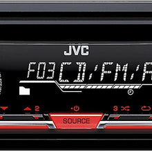 JVC KD-R370 Single DIN In-Dash CD/AM/FM/ Receiver with Detachable Faceplate,black