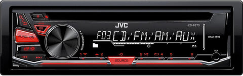 JVC KD-R370 Single DIN In-Dash CD/AM/FM/ Receiver with Detachable Faceplate,black