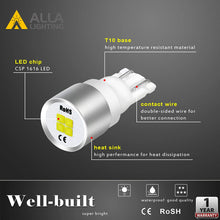 Alla Lighting Newest 194 LED Bulbs Extremely Super Bright T10 168 W5W 2825 175 158 CANBUS Replacement 12V 1616 SMD Car License Plate Light Interior Map Dome Door Lights, Amber Yellow