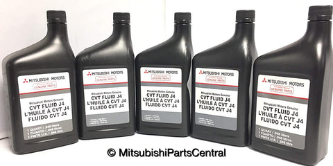 Genuine Mitsubishi J4 (J1) CVT Transmission Fluid - 5 Quarts - MZ320185 Lancer Outlander & Sport with CVT Transmission 2008 2009 2010 2011 2012 2013 2014 2015 2016 2017