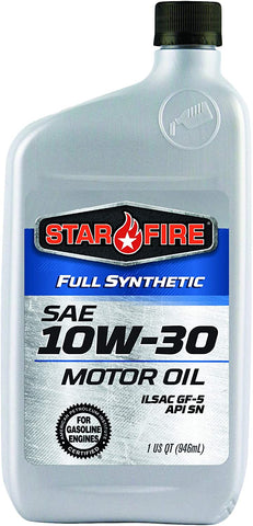 Star Fire Premium Lubricants 10W30 Full Synthetic Motor Oil 12/1QT