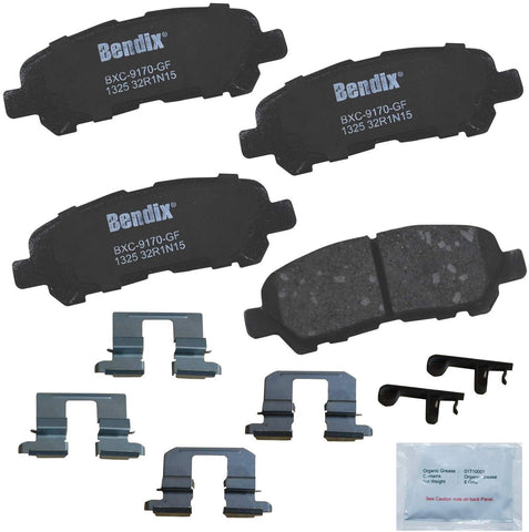 Bendix CFC1325 Premium Copper Free Ceramic Brake Pad (with Installation Hardware Rear)