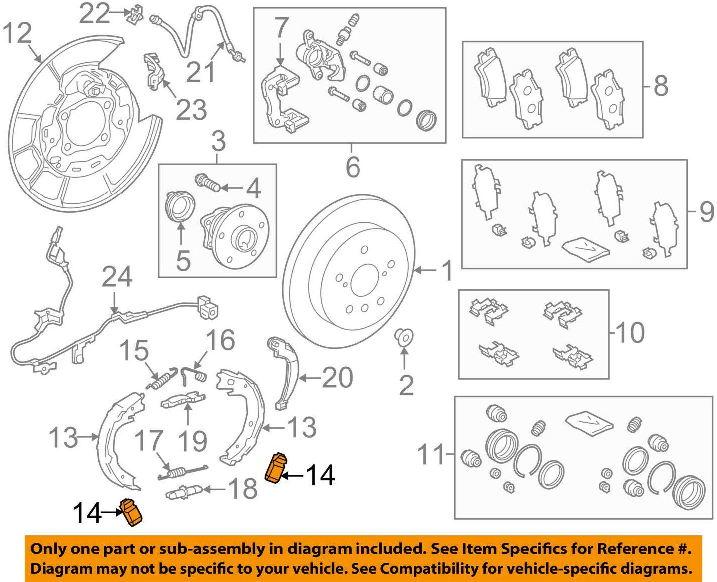 Toyota 47446-02090, Parking Brake Hold Down Spring