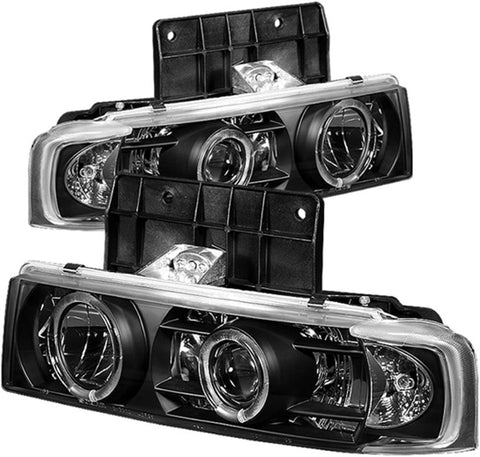 Spyder 5009210 Chevy Astro 95-05 / GMC Safari 95-05 Projector Headlights - LED Halo - Black - High 9005 (Not Included) - Low 9006 (Not Included) (PRO-YD-CA95-HL-BK)