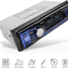 BOSS Audio Systems 611UAB Multimedia Car Stereo - Single Din, Bluetooth Audio and Hands-Free Calling, Built-in Microphone, MP3 Player, No CD/DVD Player, USB Port, AUX Input, AM/FM Radio Receiver