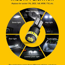 AUXITO 194 LED Bulbs 168 175 2825 W5W T10 24-SMD 3014 Chipsets 6000K White for Car Dome Map Door Courtesy License Plate Lights Pack of 2