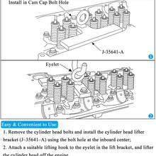 J-35641-A Cylinder Head Lift Bracket Tool Compatible with Detroit Diesel 60 Series Engines