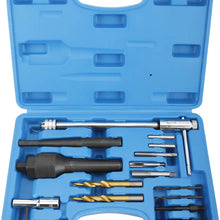 KUNTEC 16pcs Glow Plug Removal Remover Tool Set 8mm 10mm Damaged Glow Plug Extractor Repair Tool
