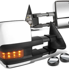 Replacement for Avalanche/Tahoe Powered Heated Manual Extendable Chrome Towing Side+Adjustable Corner Blind Spot Mirror