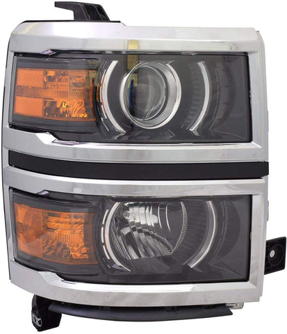 Replacement Passenger Side Headlight Fits Chevy Silverado 1500: High Country/LTZ With Factory Halogen Headlights