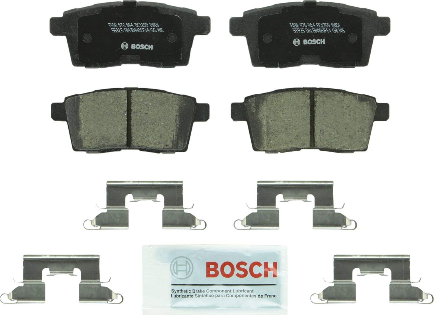 Bosch BC1259 QuietCast Premium Ceramic Disc Brake Pad Set For Ford: 2007-2010 Edge; Lincoln: 2007-2010 MKX; Mazda: 2007-2011 CX-7, 2007-2015 CX-9; Rear