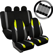 FH Group FB113113 Supreme Modernistic Seat Covers (Yellow) Full Set with Gift – Universal Fir for Cars, Trucks & SUVs