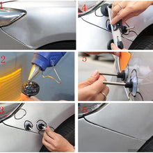 Super PDR 68pcs Auto Body Paintless Dent Removal Repair Tools Kits Dent Lifter Slide Hammer Pro Tabs Tap Down LED Reflector Board with Tool Bag