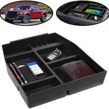 lebogner Center Console Organizer Storage Tray Compatible With Ford F150, Armrest Console Secondary Accessories Box With 5 Compartments, Coin Holder & Glasses Holder, Full Tray (2015-2020 Most Models)