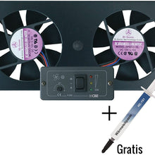 CBE Tornado Double Fan Set for Camping Fridges (Absorption Refrigerator) with Controls + Thermal Compound (1g)