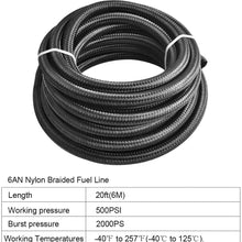 EVIL ENERGY 20Ft 6AN 3/8" Fuel Line Fitting Kit Nylon Braided CPE Oil Hose Universal Black