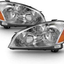 Chrome Housing Clear Lens Fits 2005-2006 Altima Halogen Type Original Manufacturer Style Headlights 05 06 Pair