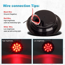 Partsam 2PCS 12 LED Red 12V 4" Round Stop Turn Brake Tail Lights w/Chrome Bezel, 4 inch round led trailer lights, 4 inch round led trailer brake light, 4 inch round led tail lights Flange Mount