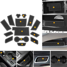 JIECHEN Anti dust Mats for Chevrolet Chevy Equinox 2018 2019 2020 Interior Accessories Custom Fit Door Pocket Liners Cup Holder Pads Console Mats 14-pcs Set (Carbon Fiber Pattern - White)