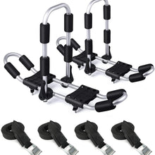 XCAR Folding Kayak Rack 4pcs/Set Black Rooftop Cargo Carrier for SUP,Canoe,Kayak,Surf Board Top Mount Car SUV Crossbar