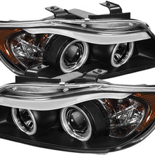 Spyder 5029652 BMW E90 3-Series 06-08 4DR Projector Headlights - CCFL Halo -Replaceable Eyebrow Bulb - Black- High H1 (Included) - Low H7 (Included)