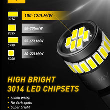 AUXITO 194 LED Bulbs 168 175 2825 W5W T10 24-SMD 3014 Chipsets 6000K White for Car Dome Map Door Courtesy License Plate Lights Pack of 2