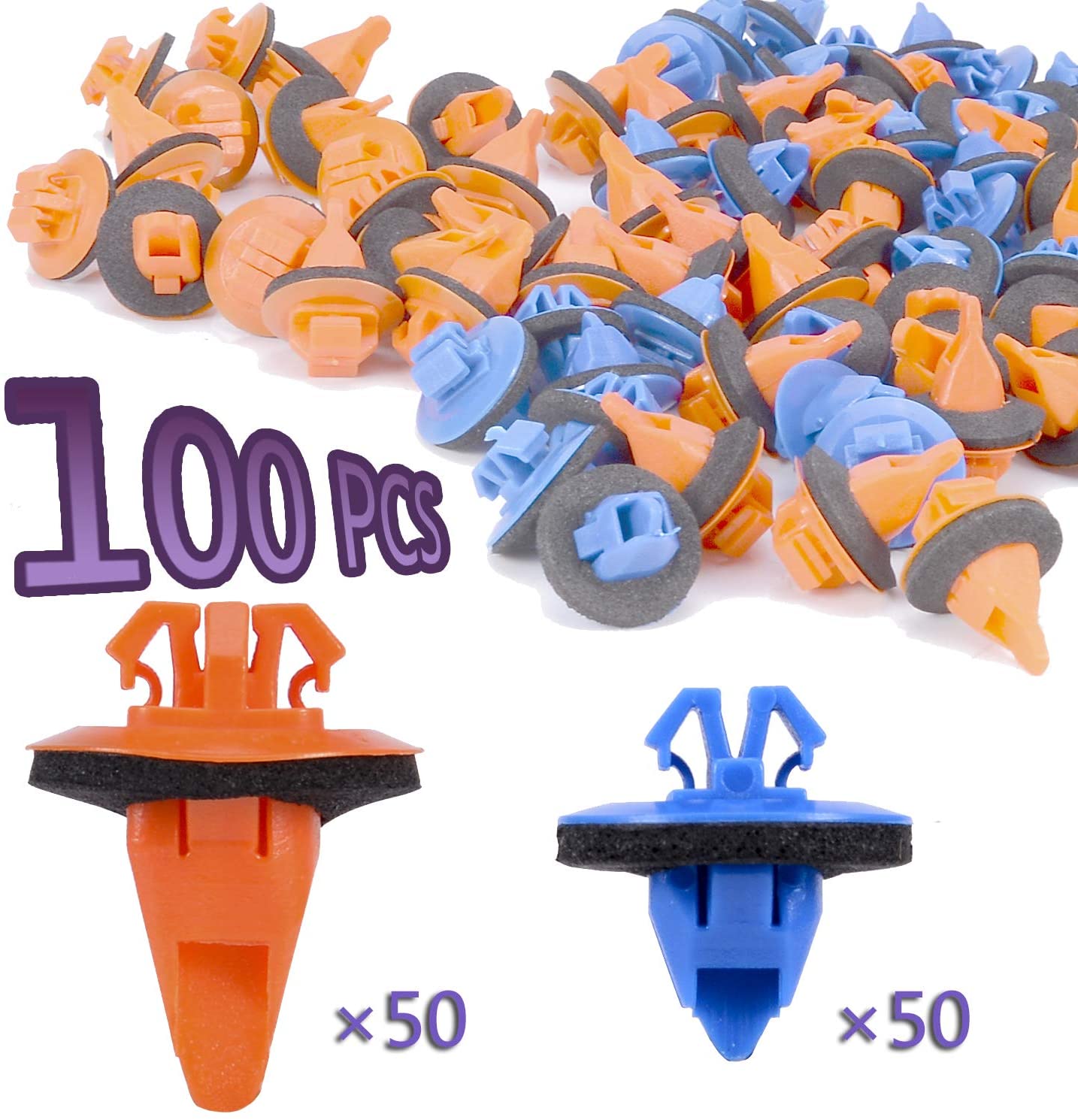 Febrytold 100 Pcs Fender Flare Clip Kit for Toyota 4Runner Tacoma Highlander RAV4 FJ Cruiser, Replace OEM # 75495-35010 75397-35010