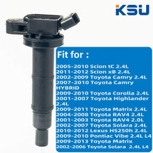 KSU Compatible With Ignition Coil Pack for 2.4L Toyota Camry Highlander RAV4 tC, UF333, 90919-02244, C1330, 6731307(4 pack)