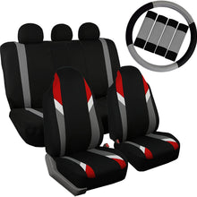 FH Group FB113113 Supreme Modernistic Seat Covers (Red) Full Set with Gift – Universal Fir for Cars, Trucks & SUVs