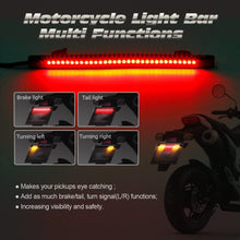 Partsam Universal LED Strip for Motorcycle License Plate Tail Brake Stop Turn Signal Light Strip 32LED 8" Flexible Third Brake Light for Motorbikes ATV Scooters