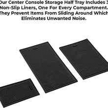 lebogner Center Console Half Storage Tray Organizer Compatible with Toyota Tundra, Armrest Console Secondary Accessories Box with 3 Compartments and 1 Coin Holder, (2014-2020 All Models)