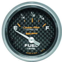 Auto Meter 4714 Carbon Fiber Electric Fuel Level Gauge