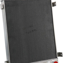 OzCoolingParts 3 Row Core All Aluminum Radiator + 12" Fan w/Shroud + Thermostat/Relay Wire Kit for 1939 1940 Ford Flathead Flat Head Engine/Ford Flathead Engine V8 1932 Stock Height