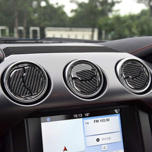 Ancher Carbon Fiber Mid Air Condition Vent Outlet Cover Trim Sticker Fit for Ford Mustang 2015 2016 2017