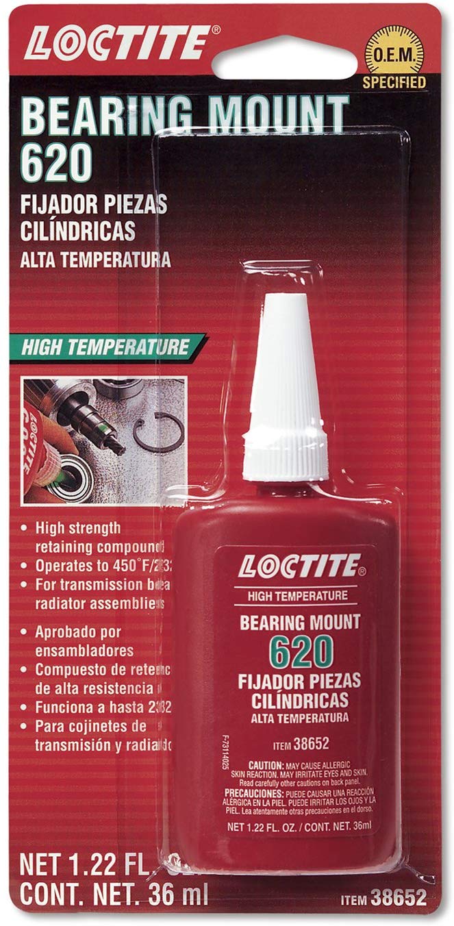 Loctite 38652-6PK High Temperature Bearing Mount 620 - 36 ml Bottle, (Pack of 6)