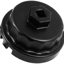 Heavy Duty Oil Filter Wrench for Toyota,Lexus,RAV4,Camry,Tundra,Highlander,Sienna and More-Cup Style Oil Filter Cap Removal Socket Tool for 2.5-5.7L Engine with 64mm Cartridge Style Oil Filter Housing