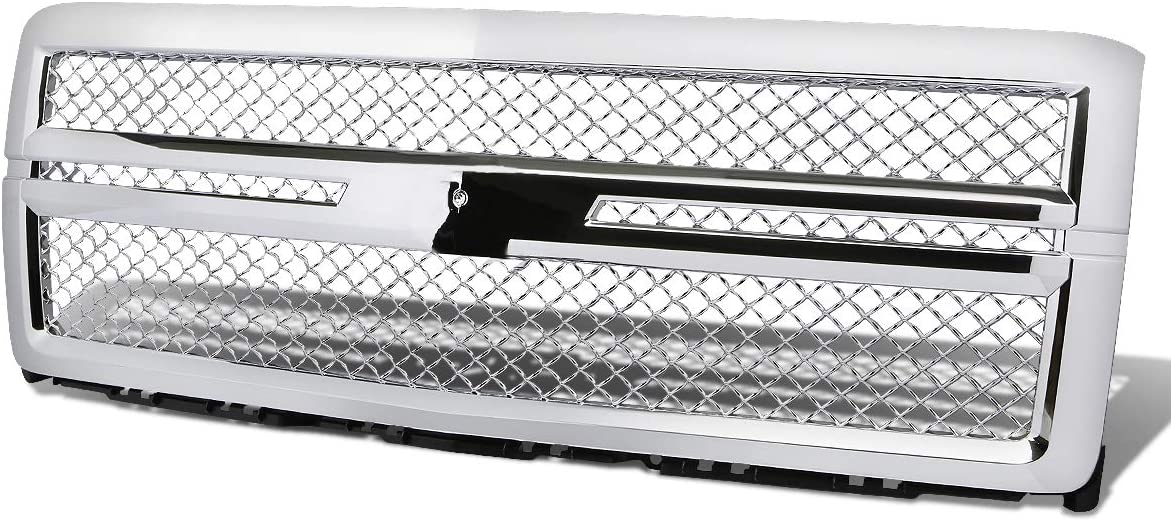 Replacement for Chevy Silverado 1500 GMT K2XX ABS Plastic Mesh Style Grille (Chrome)