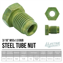 4LIFETIMELINES Steel Tube Nut, M10 by 1.0 Bubble, 3/16 Inch, 10 per Bag