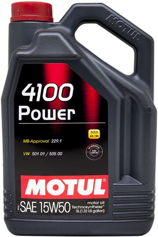 Motul 100273 4100 Power 15W-50 Semi-Synthetic Motor Oil, 169.05 Fluid_Ounces