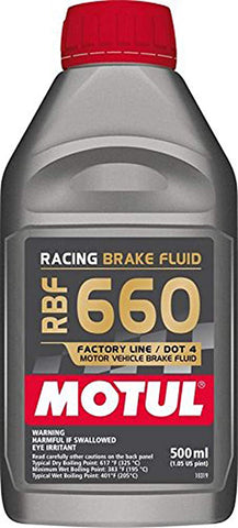 Motul MTL101667 101667 RBF 660 Dot-4 100 Percent Synthetic Racing Brake Fluid-500, 500. ml
