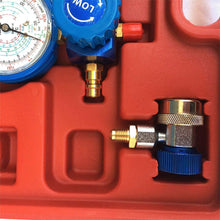 2 Way Ac Refrigerant Manifold Gauges Set,For R134a r134 R410A R404A R22 Refrigerants,Diagnostic Manifold Gauge Set w/Hoses Coupler Adapters