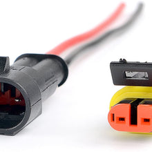 Nilight GA0007 1 2Pin Way 16AWG Waterproof Wire 1.5mm Series Terminal Connector-5 Pack,2 Years Warranty
