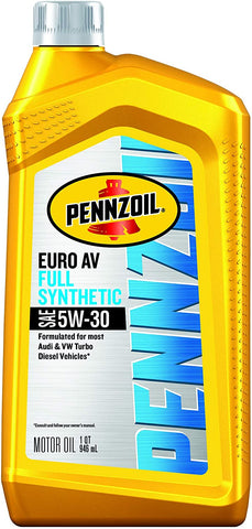 Pennzoil 550040835-6PK Euro AV SAE 5W-30 Full Synthetic Motor Oil - 1 Quart, (Case of 6)