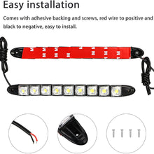 EEEKit Daytime Running Light, 9 LED DC 12V 4.5W Driving Daylight Fog Waterproof Dustproof Light with Adhesive Tape, 2 Pack, White