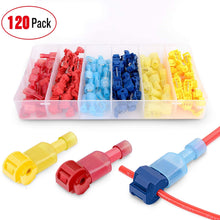 Nilight 50031R 240PCS 240 Pcs/120 Pairs Splice Wire Terminals T-Tap Self-Stripping with Nylon Fully Insulated Male Quick Disconnects Kit, 2 Years Warranty